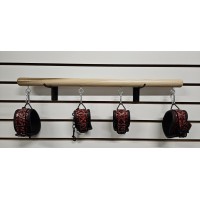 Wood Spreader Bar with RED Wrist & Ankle Cuffs, SPREADER BAR EXCLUSIVELY HANDCRAFTED FOR TLD!  