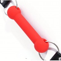 Ball Gag, Dog Bone, Adjustable, RED