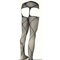 Men's Suspender Style Hosiery Criss Cross Design BLK