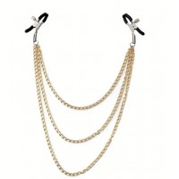 Nipple Clamps w/3 Chains GOLD
