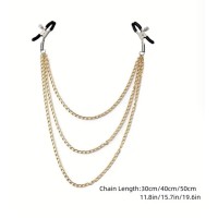 Nipple Clamps w/3 Chains GOLD