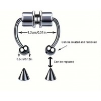 Magnetic Nipple Rings Set, w/2 interchangeable ends, MULTI COLOR